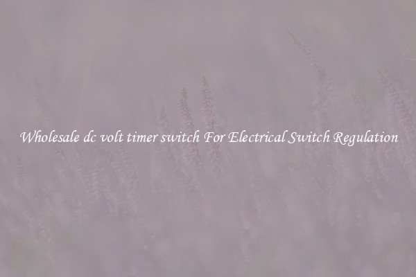 Wholesale dc volt timer switch For Electrical Switch Regulation
