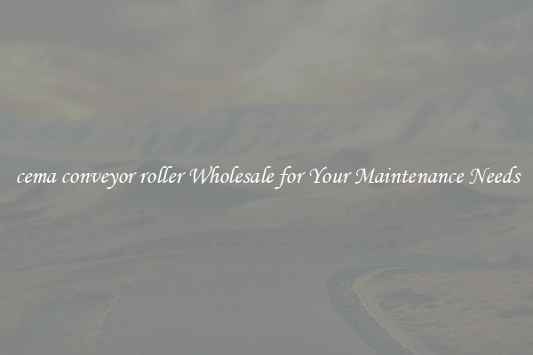 cema conveyor roller Wholesale for Your Maintenance Needs