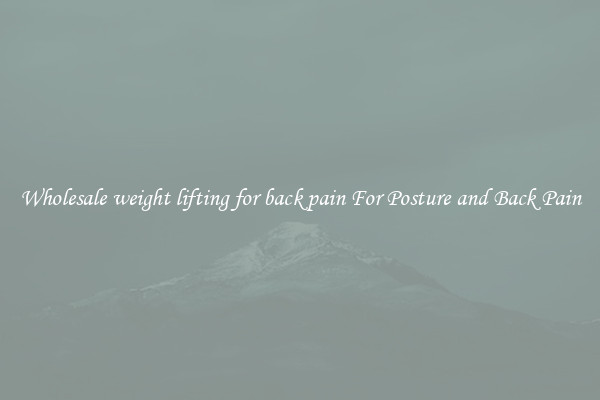 Wholesale weight lifting for back pain For Posture and Back Pain