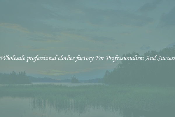 Wholesale professional clothes factory For Professionalism And Success